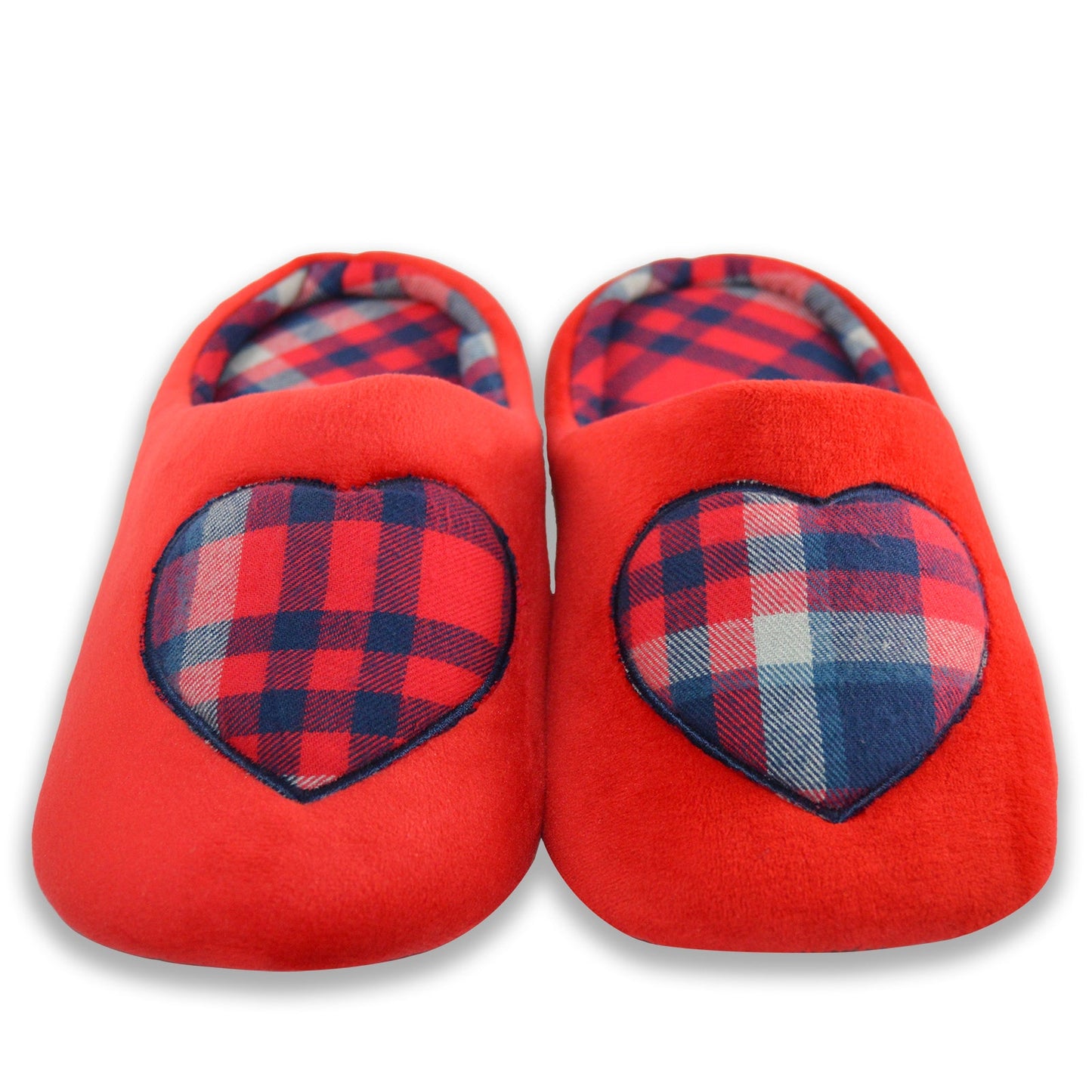 Red Checkered Heart Slippers