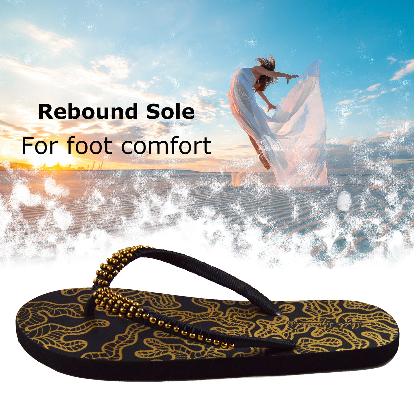 Coral golden beads - Flip Flop