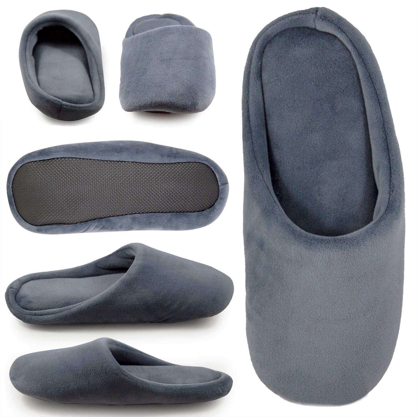 Plain Cloud Slippers - Grey