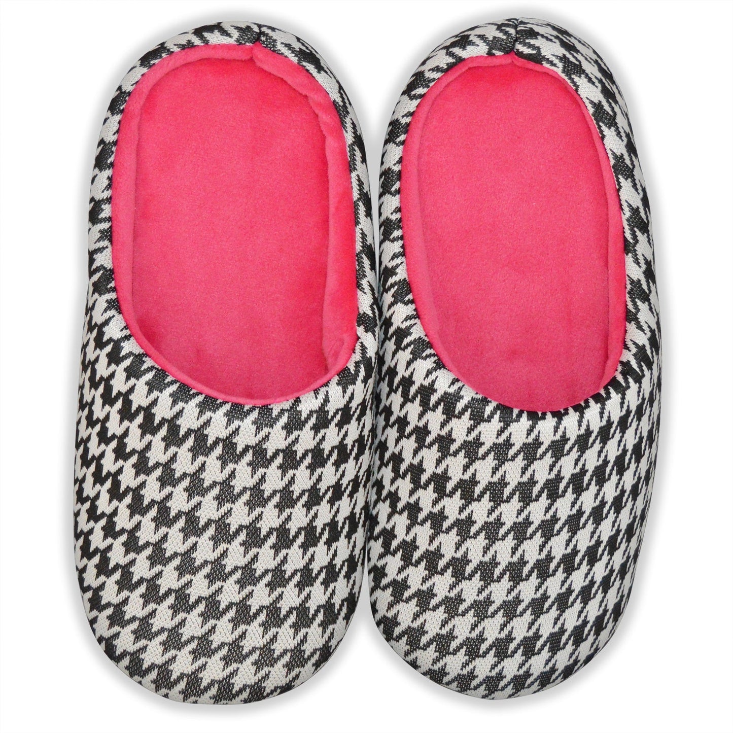 Houndstooth Pink Slippers