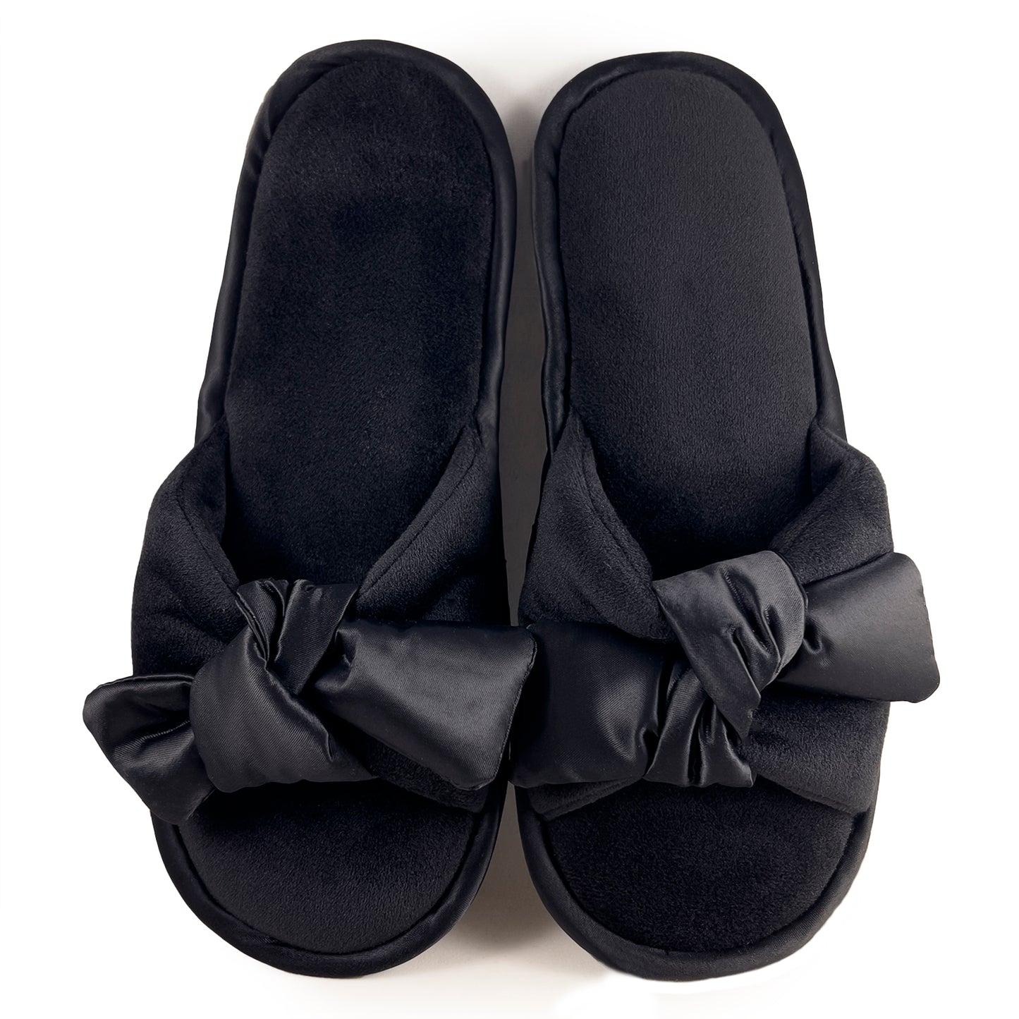 Black Bow Open Toe Slipper