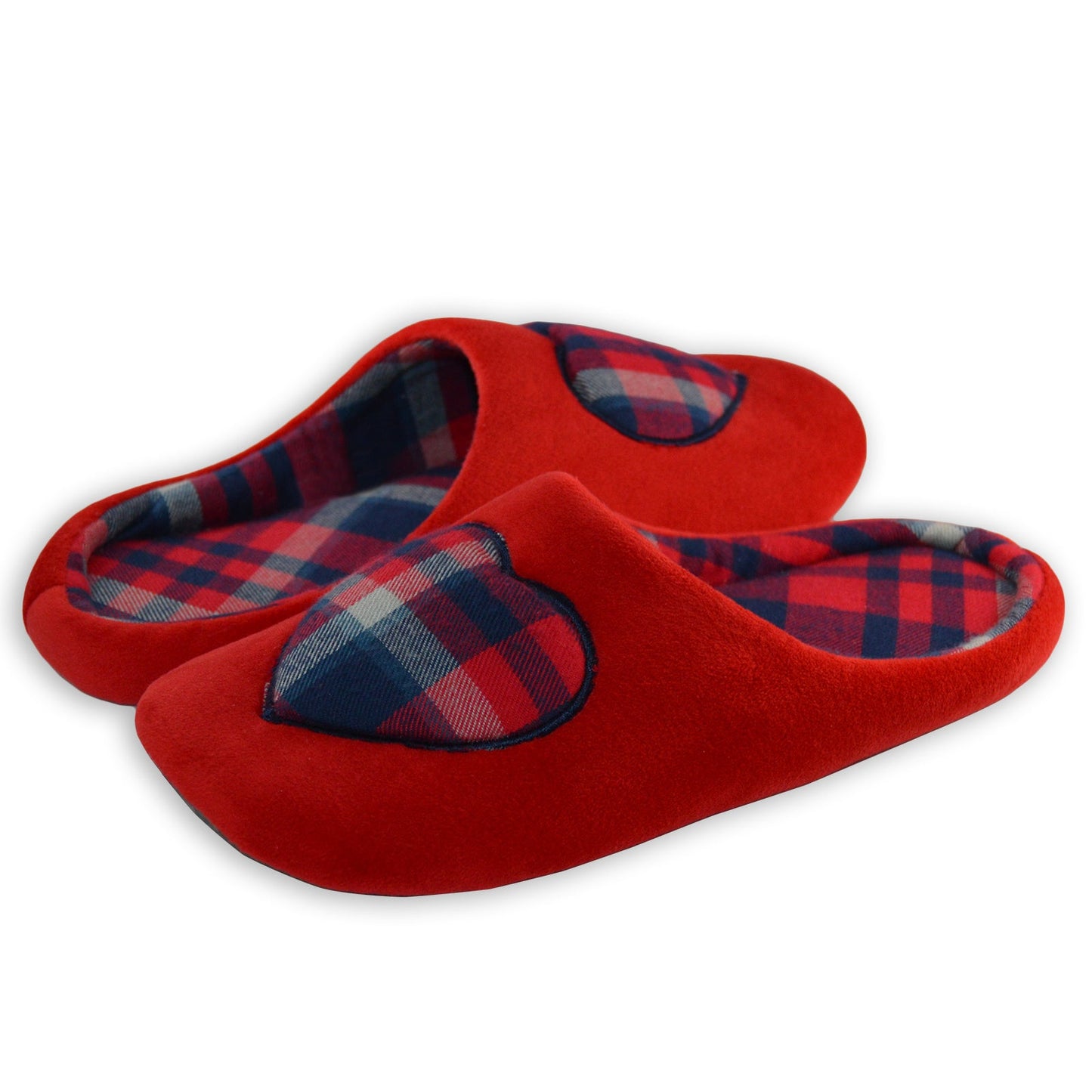 Red Checkered Heart Slippers