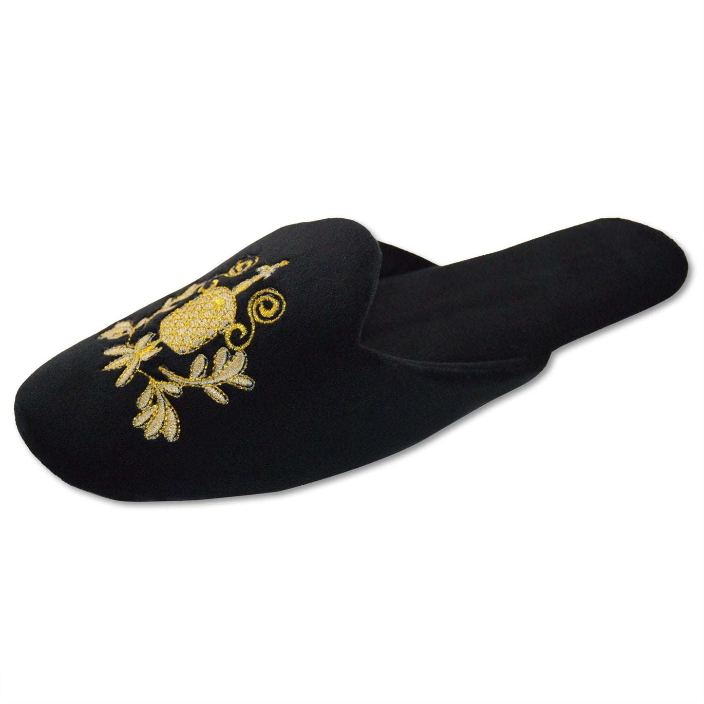 Elegance Black and Golden Slippers