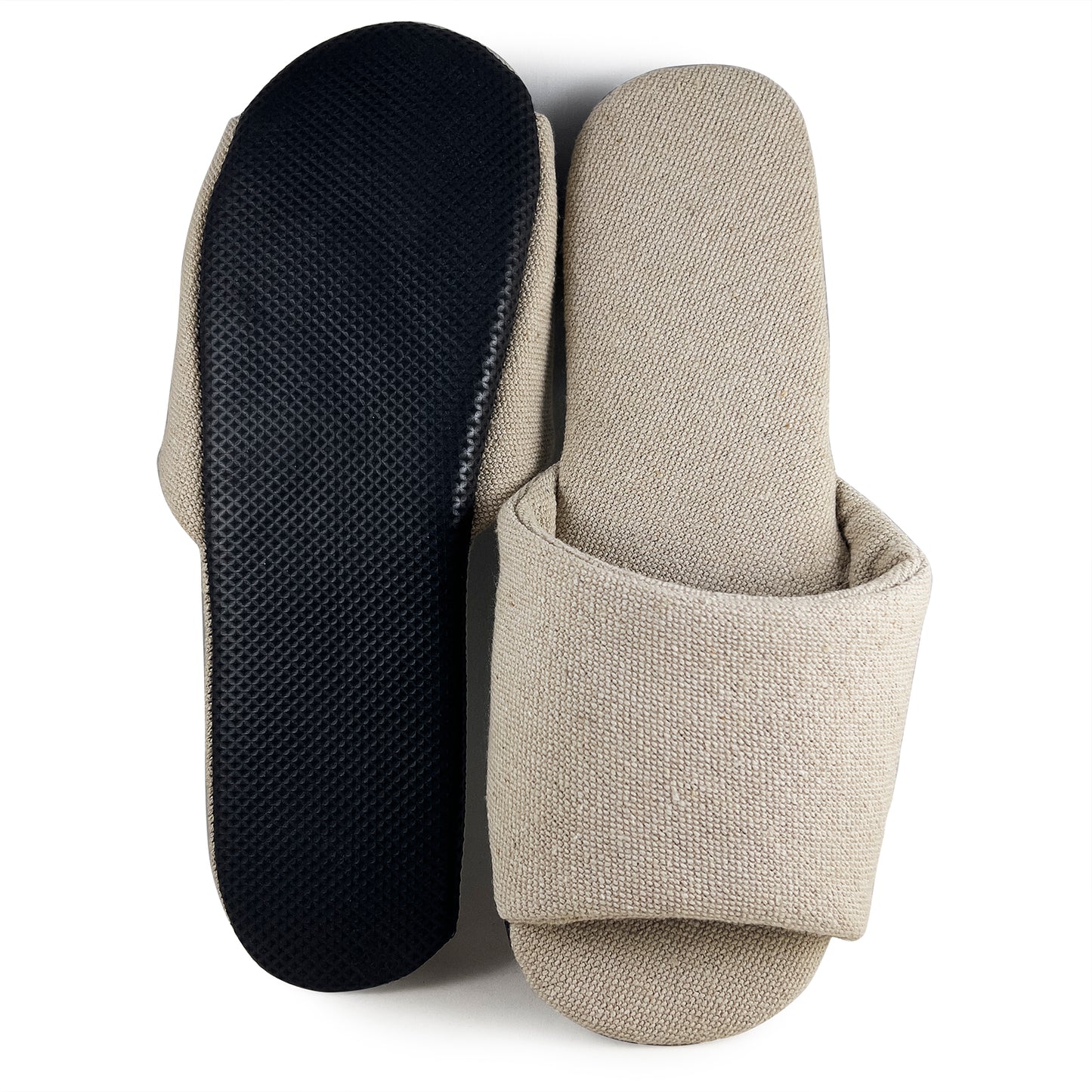 Open Toe Cotton Beige Slipper