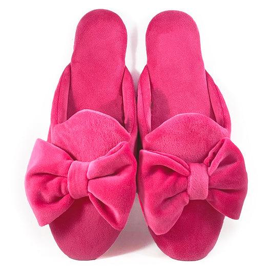 Elegance Pink Bow Slippers