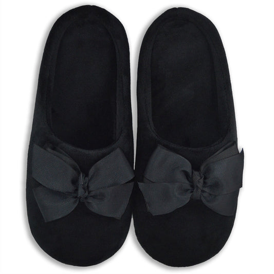 Big Black Bow Slippers