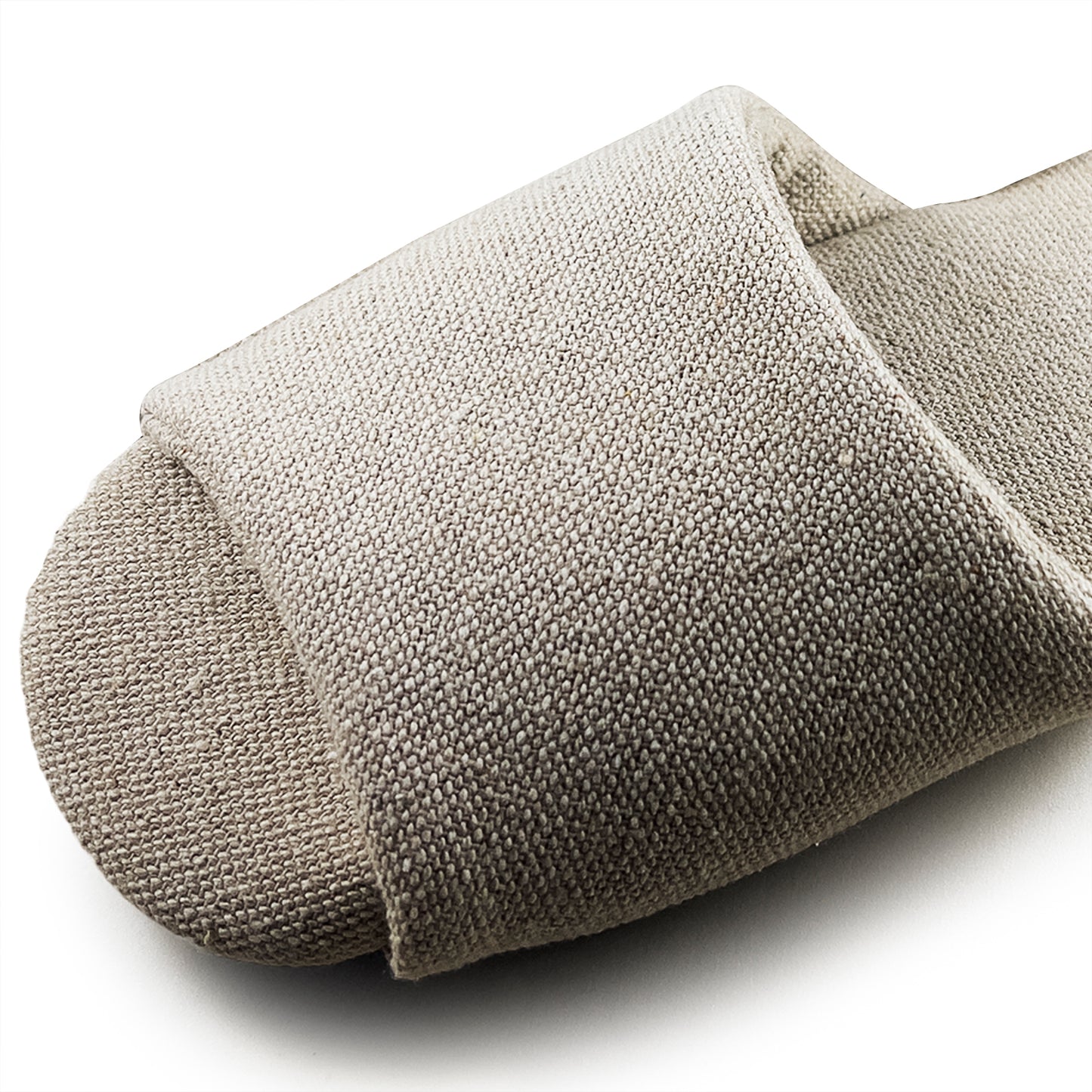 Open Toe Cotton Beige Slipper