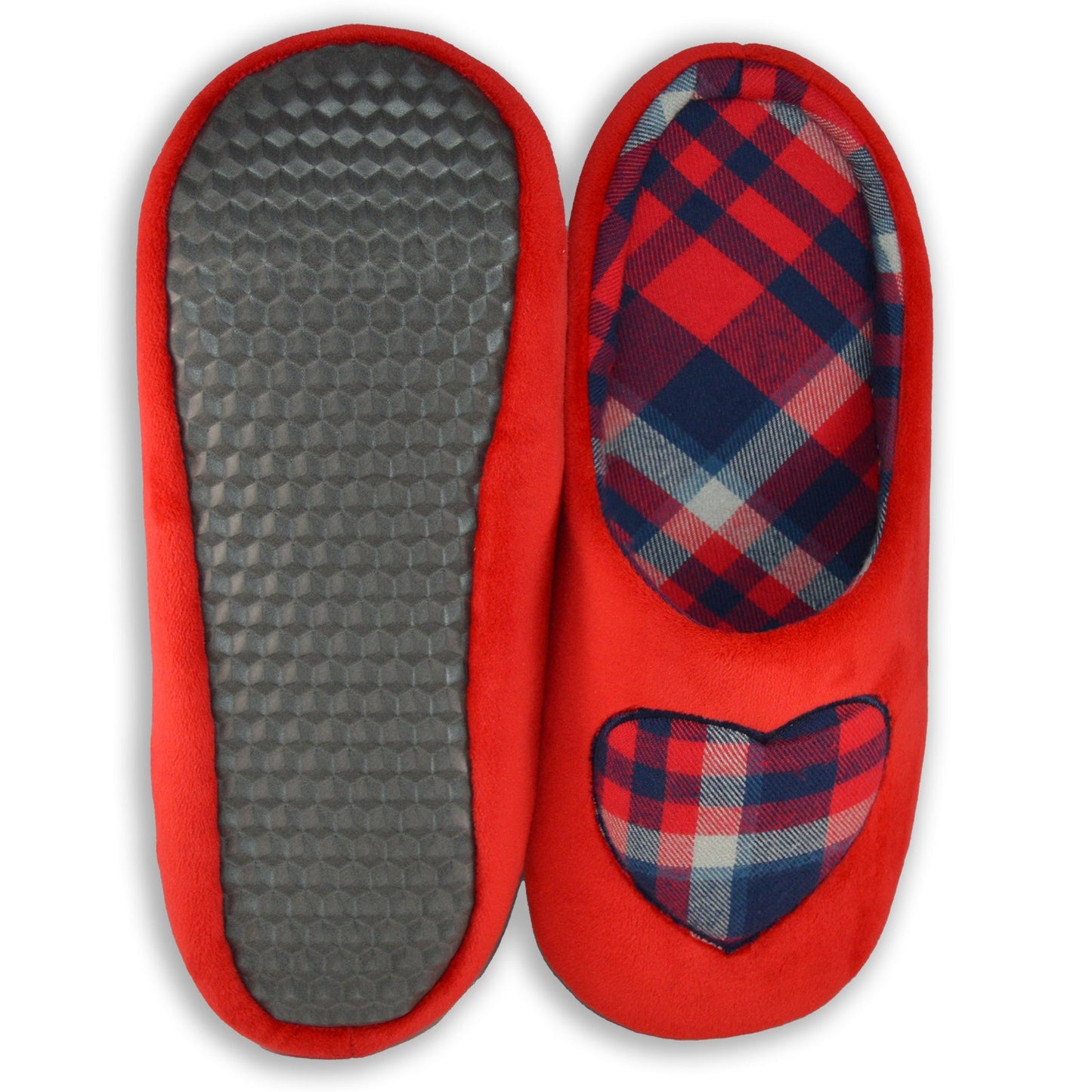 Red Checkered Heart Slippers