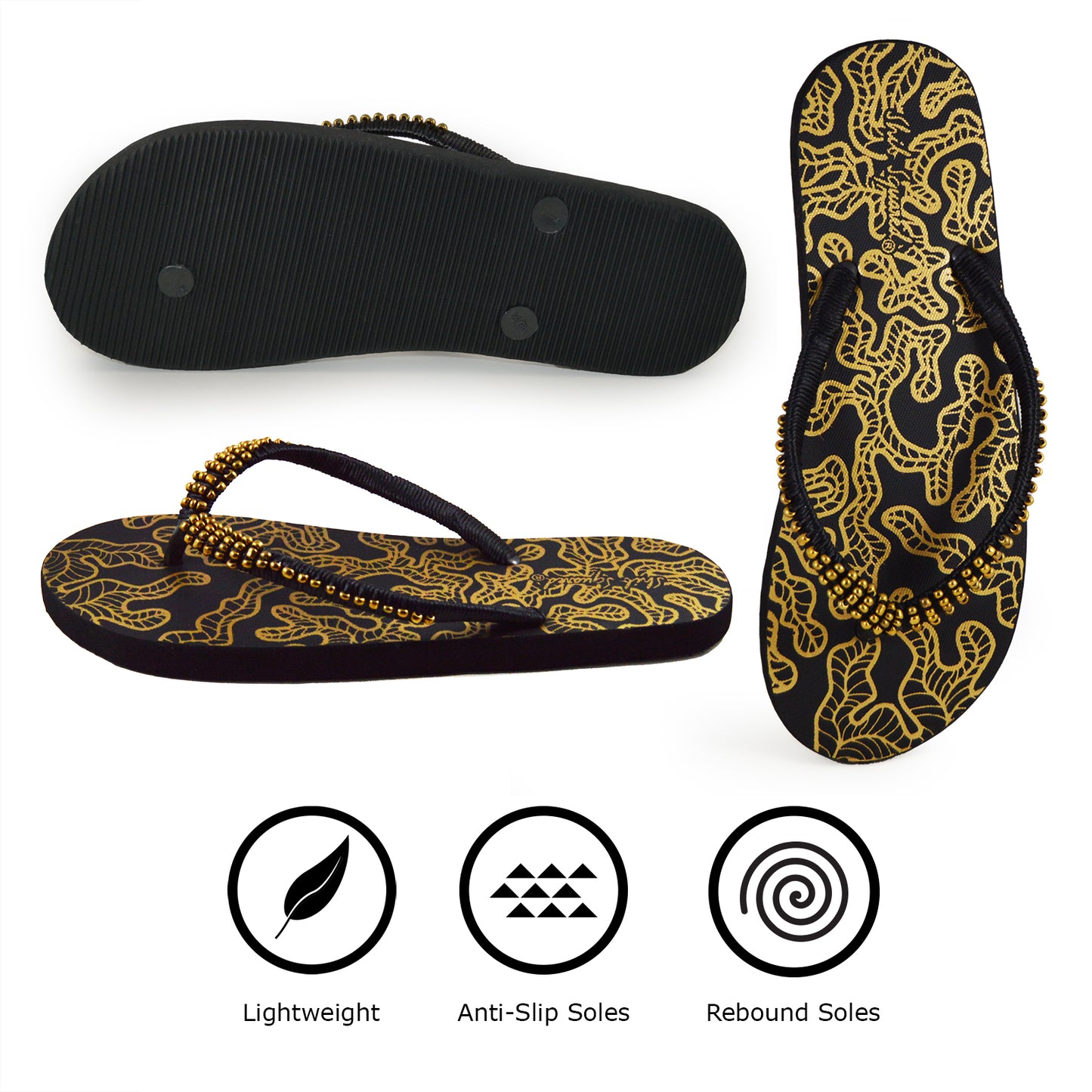Coral golden beads - Flip Flop