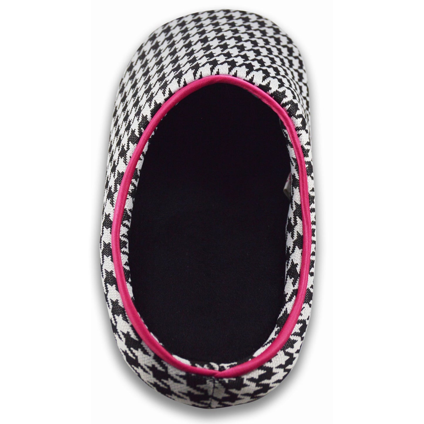 Houndstooth Black and Pink Slippers
