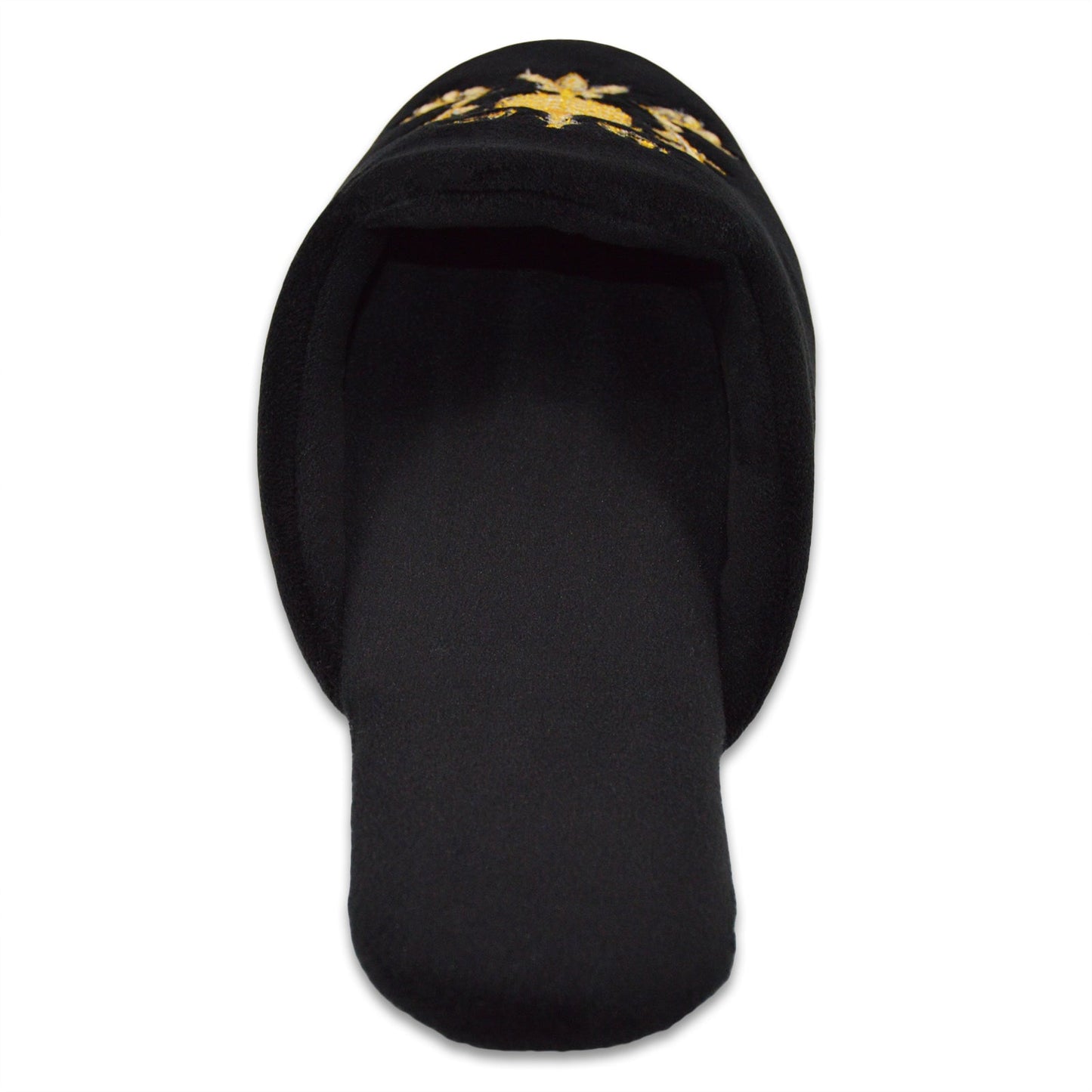 Elegance Black and Golden Slippers
