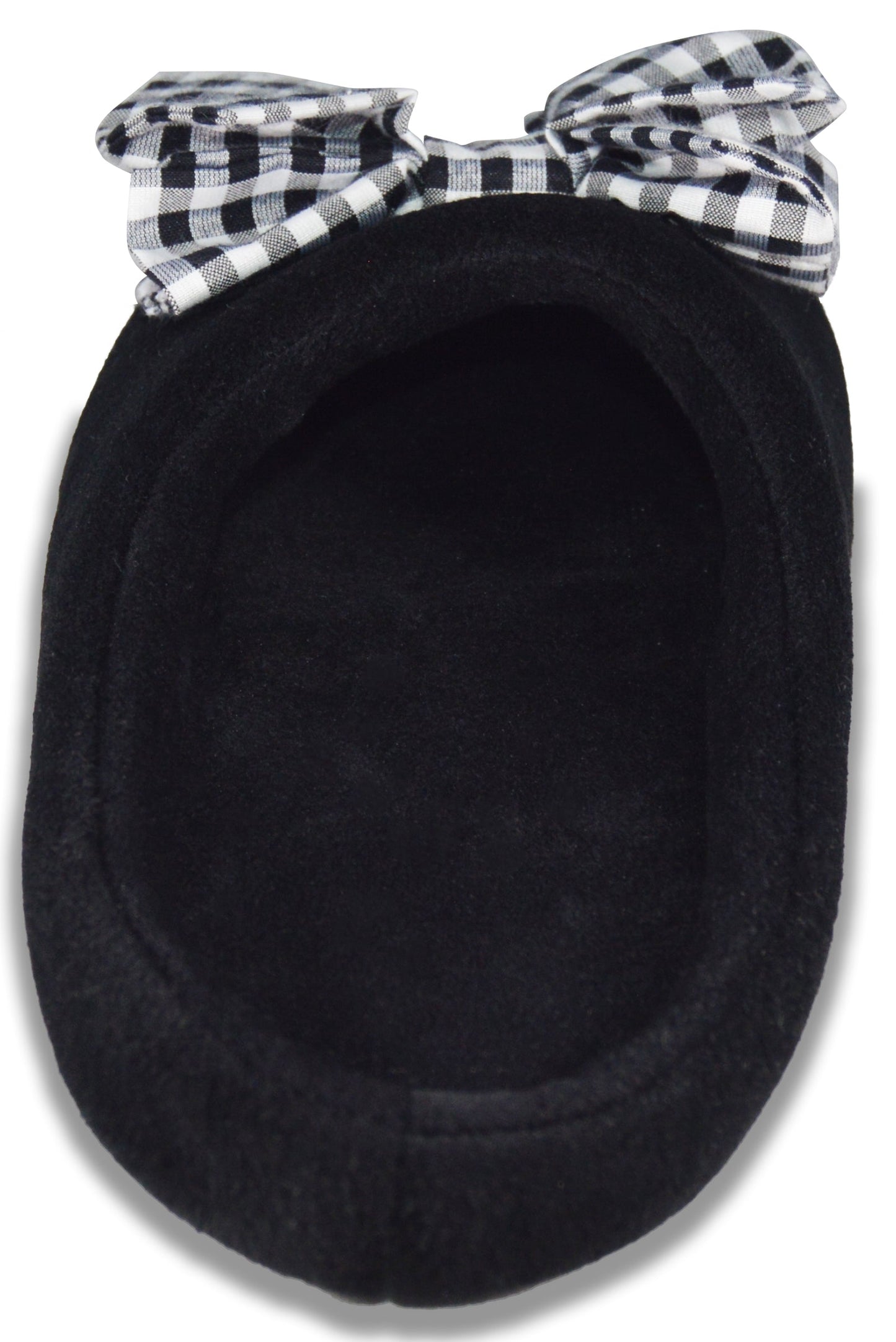 Black Checkered Bow Slippers