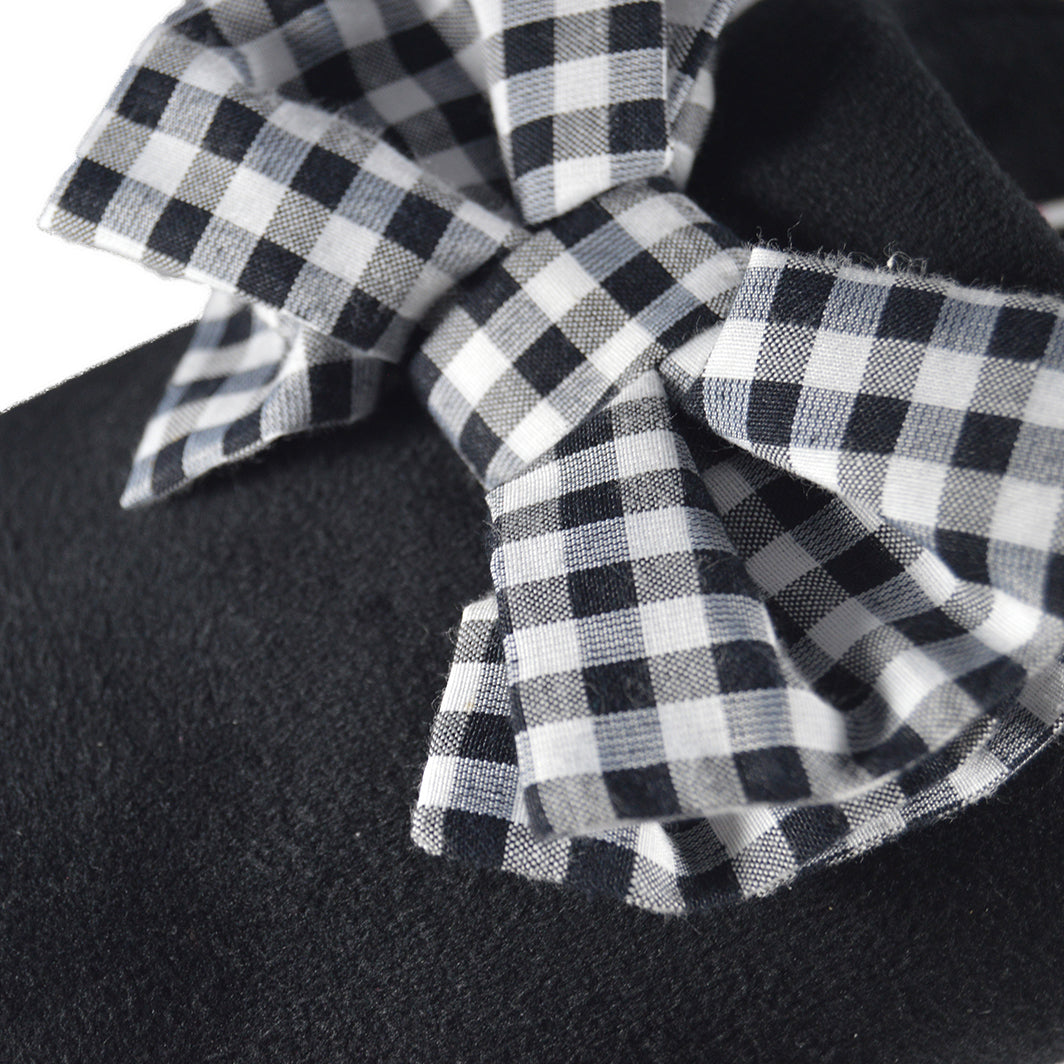 Black Checkered Bow Slippers