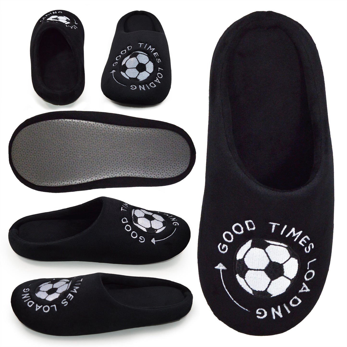 Good Times Loading - Football Black Slippers for Men