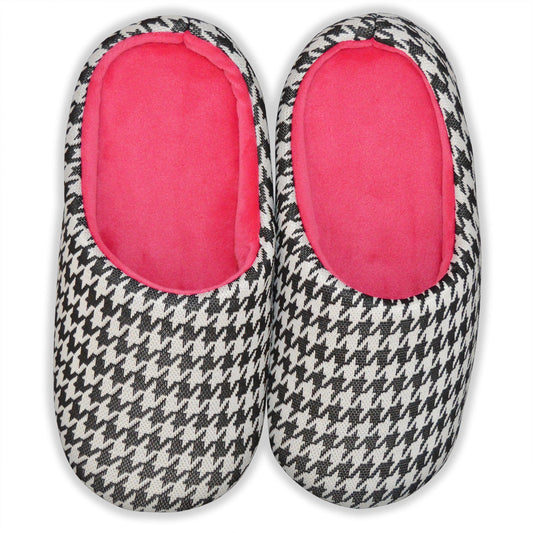 Houndstooth Pink Slippers