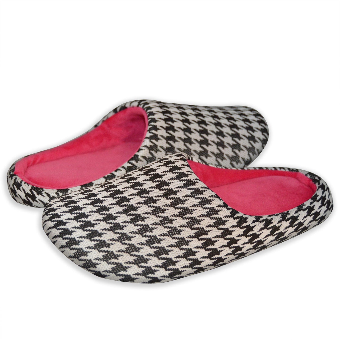 Houndstooth Pink Slippers