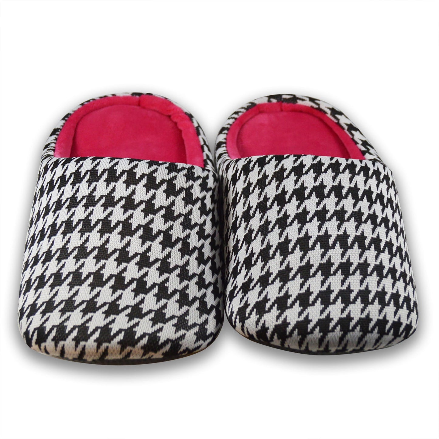 Houndstooth Pink Slippers