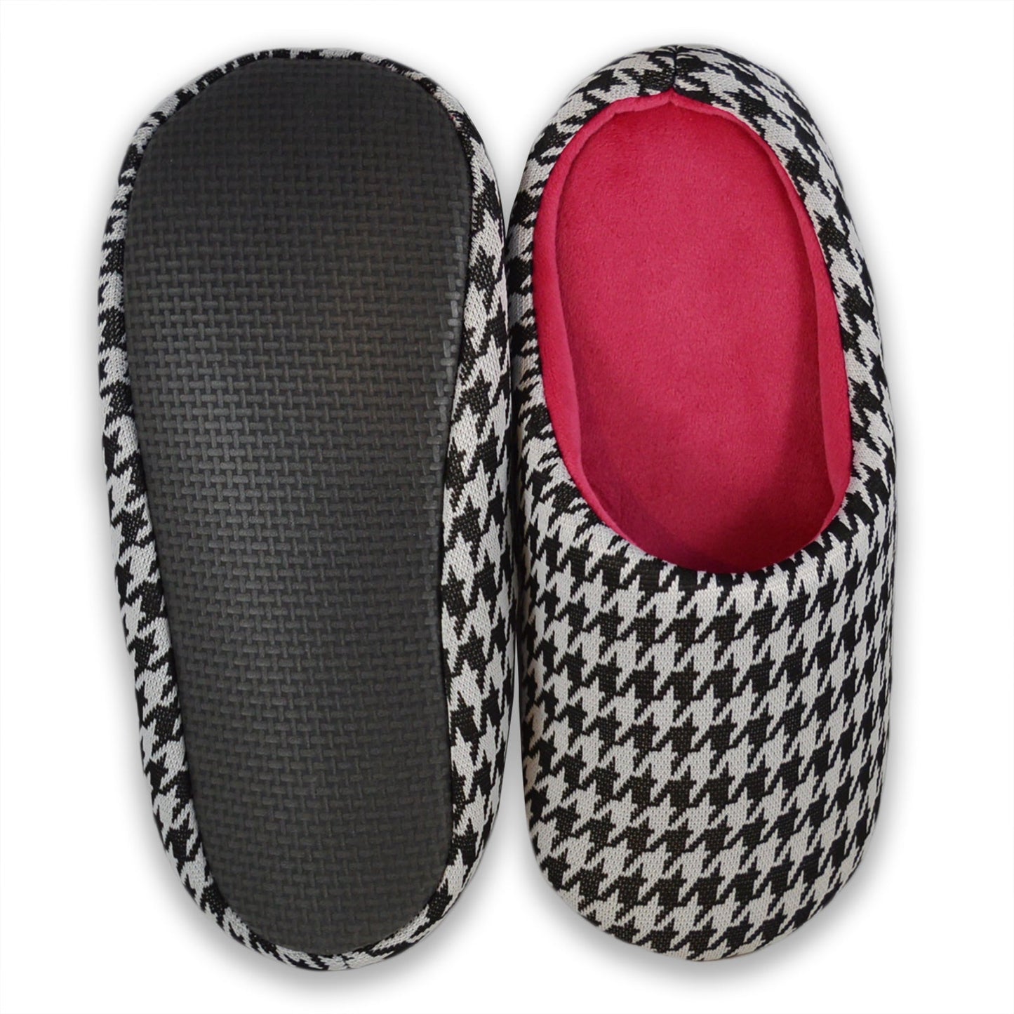 Houndstooth Pink Slippers