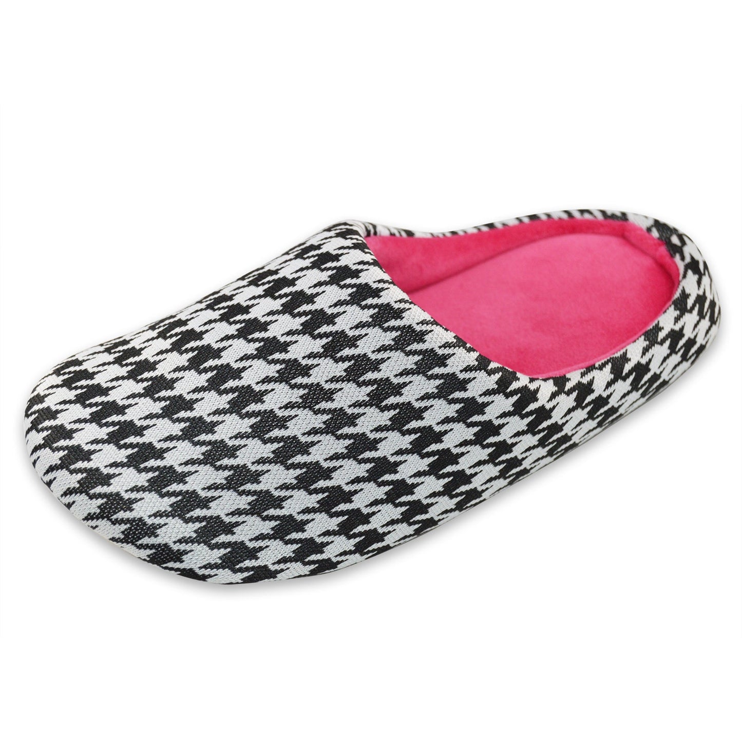 Houndstooth Pink Slippers