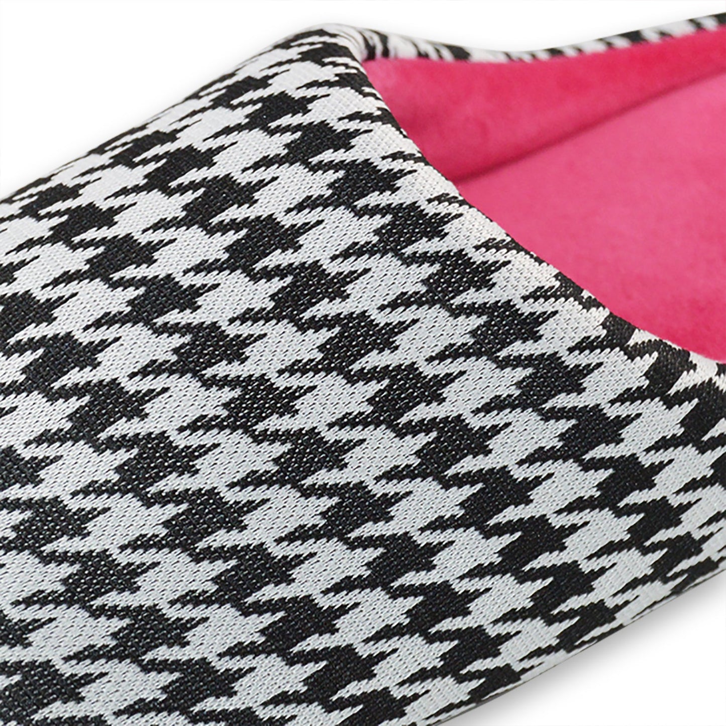 Houndstooth Pink Slippers