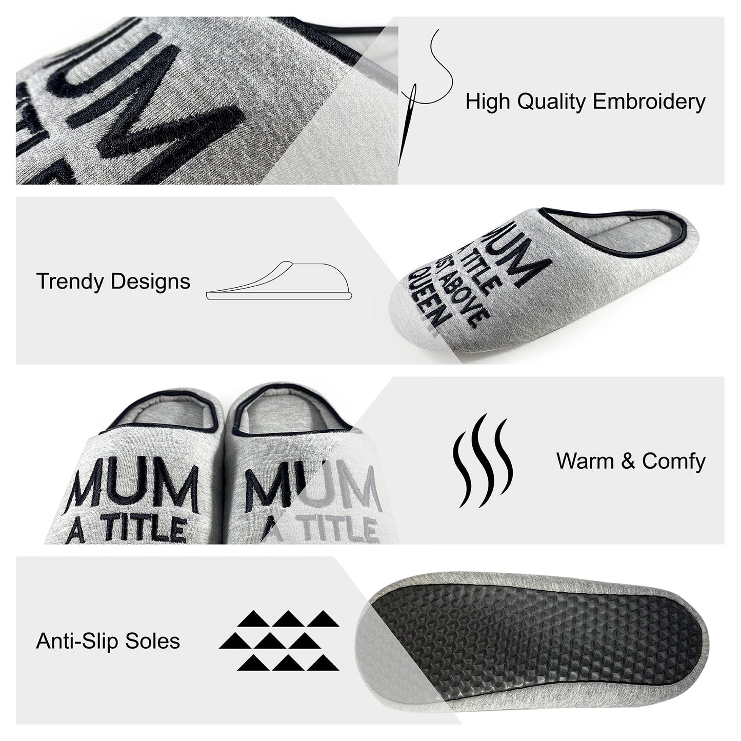 Mothers - MUM a Title Above Queen Slippers