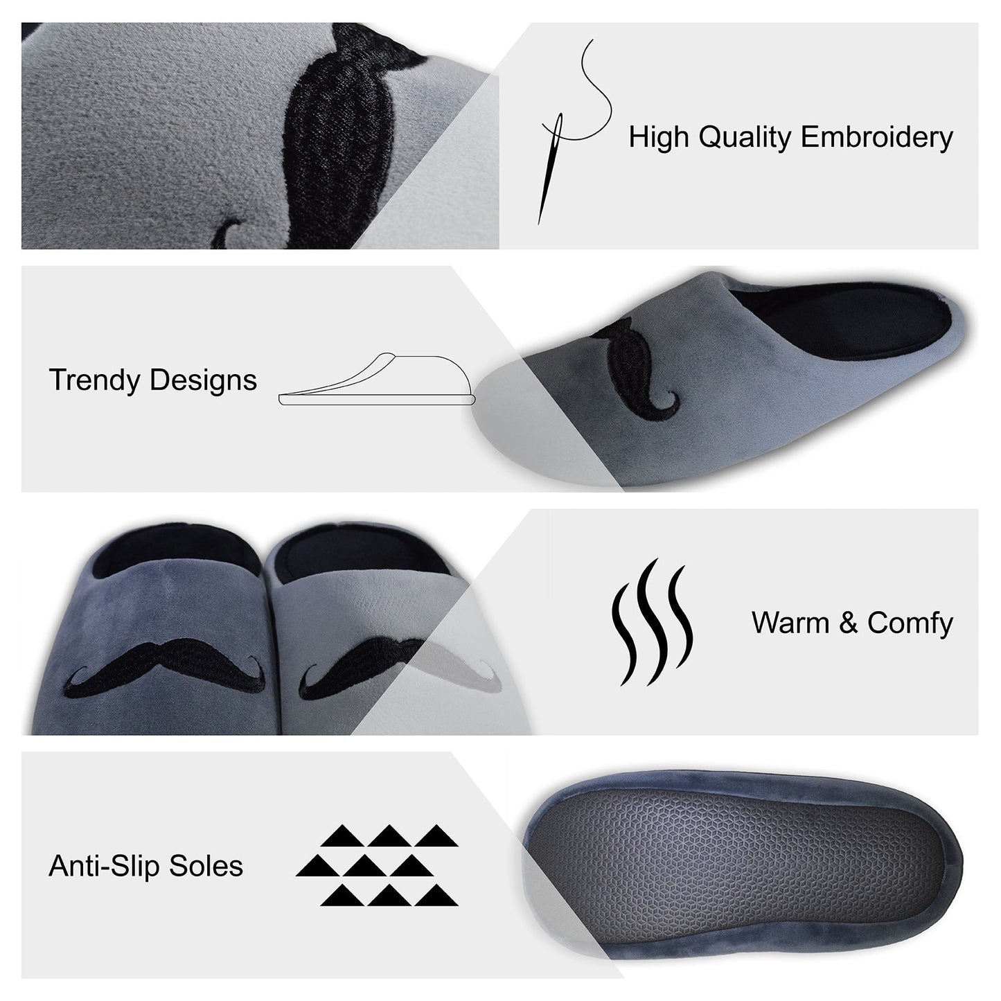 Moustache Slippers