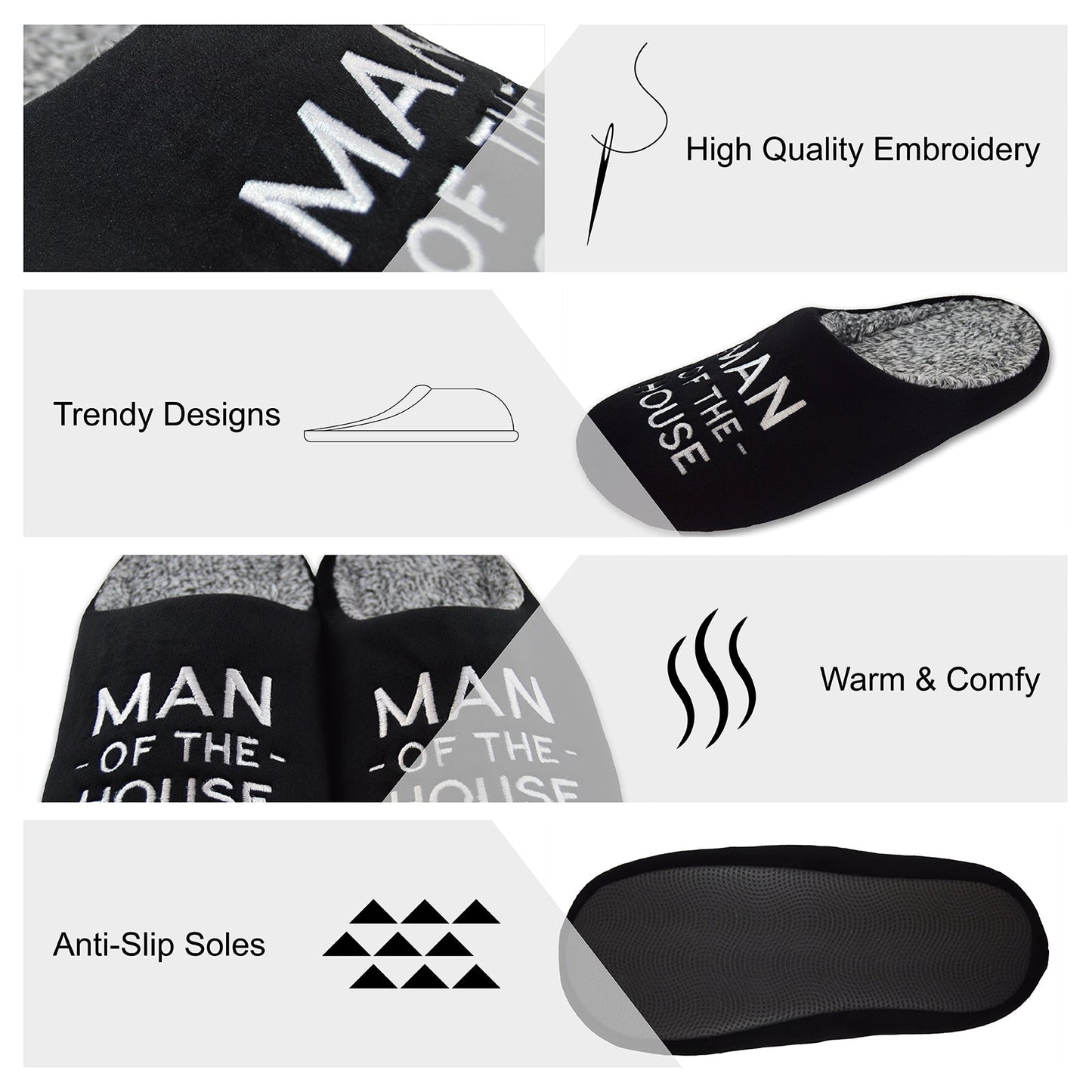 Man of the House Slippers - Black