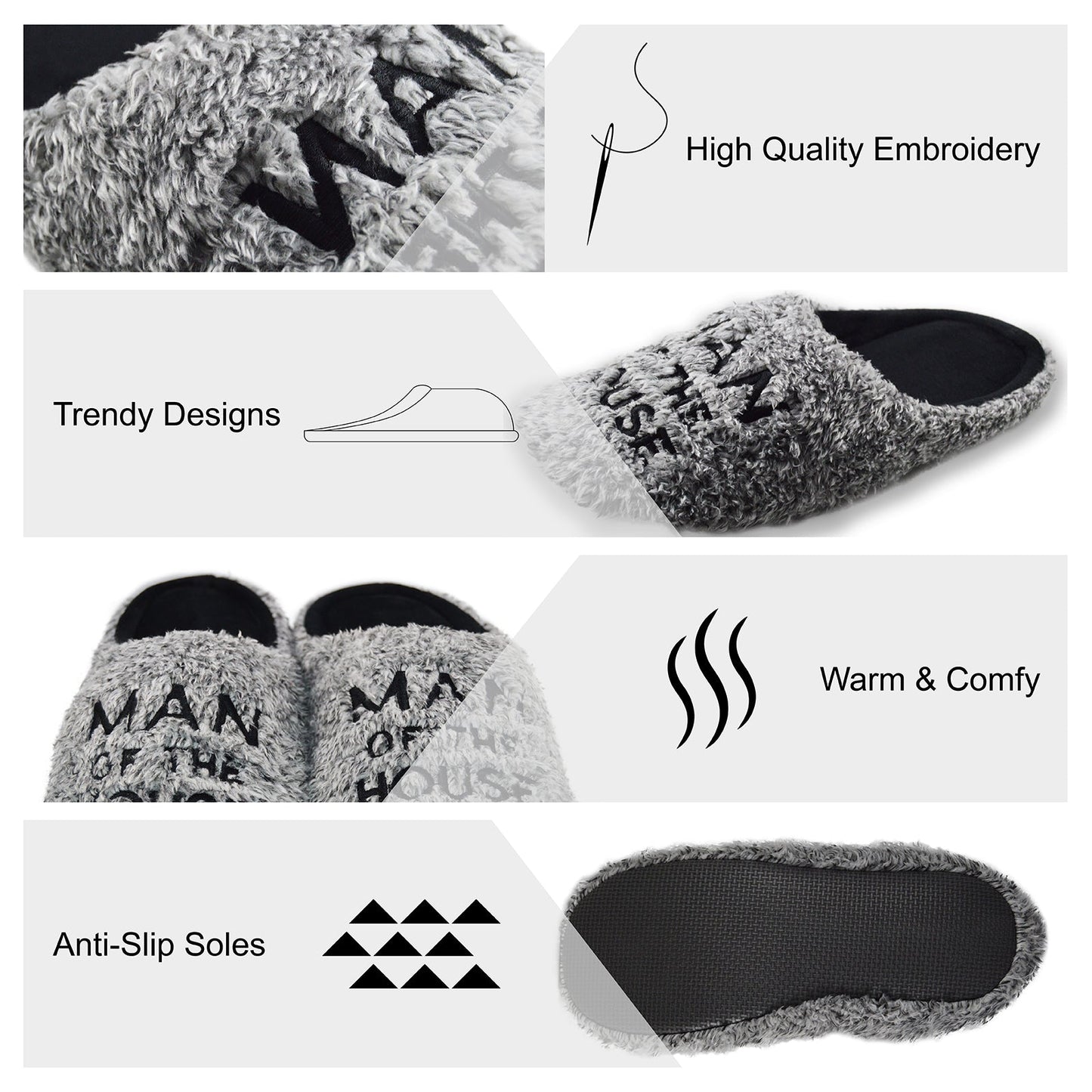 Man of the House Slippers - Grey